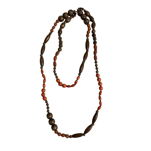 Jewelry - Bohemian Wood Bead Double Strand Necklace